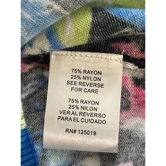 Joseph A. Women's Petite Floral Print Cardigan Sweater Multicolor PL RUNS SMALL - Picture 5 of 8